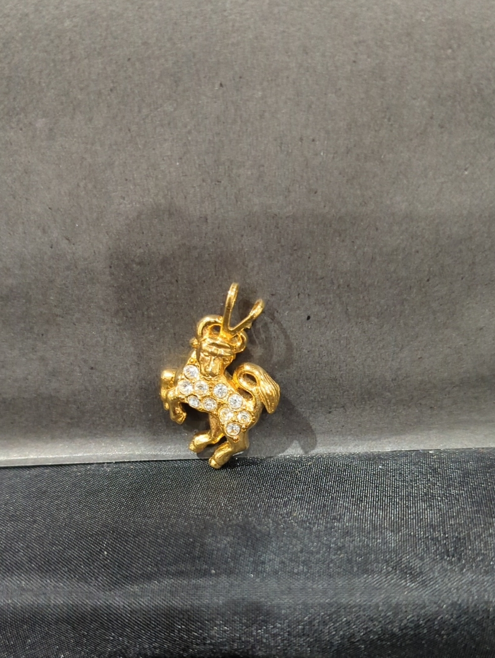 Bull Pendant Charm with Crystal Accents